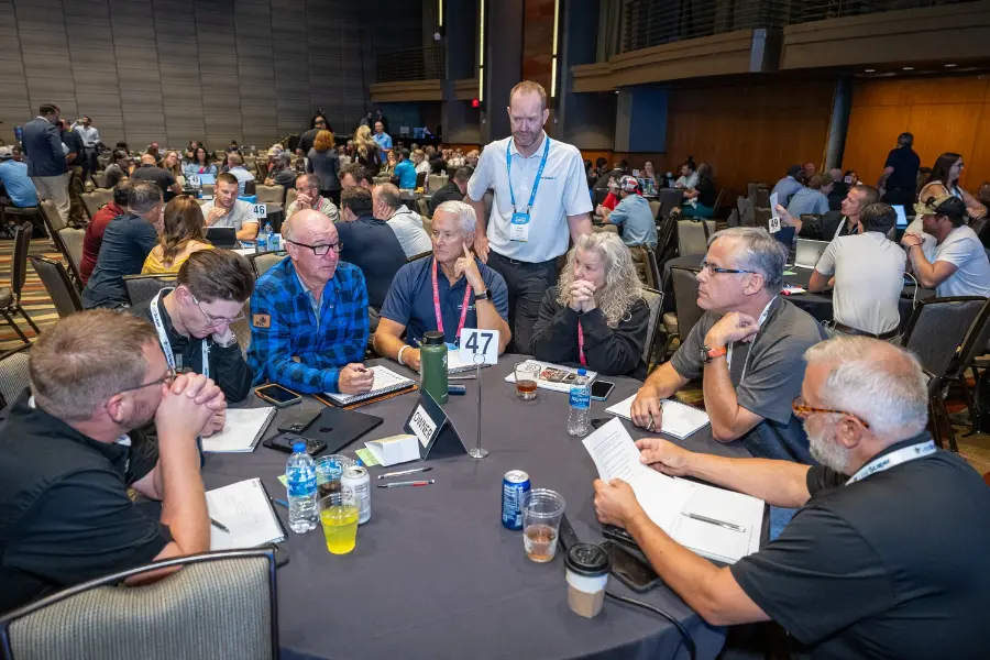 Landscape business owners working through the Accelerator together